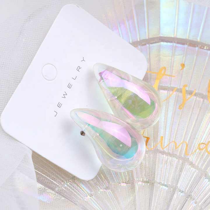Korean Iridescent Teardrop Earrings