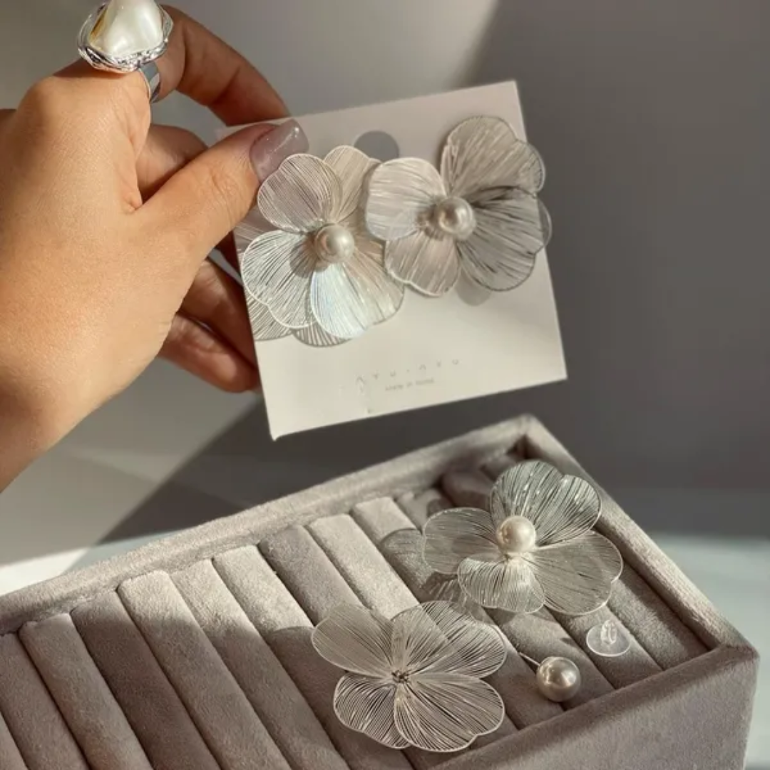 Korean Floral Small Studs Earrings - Image 6