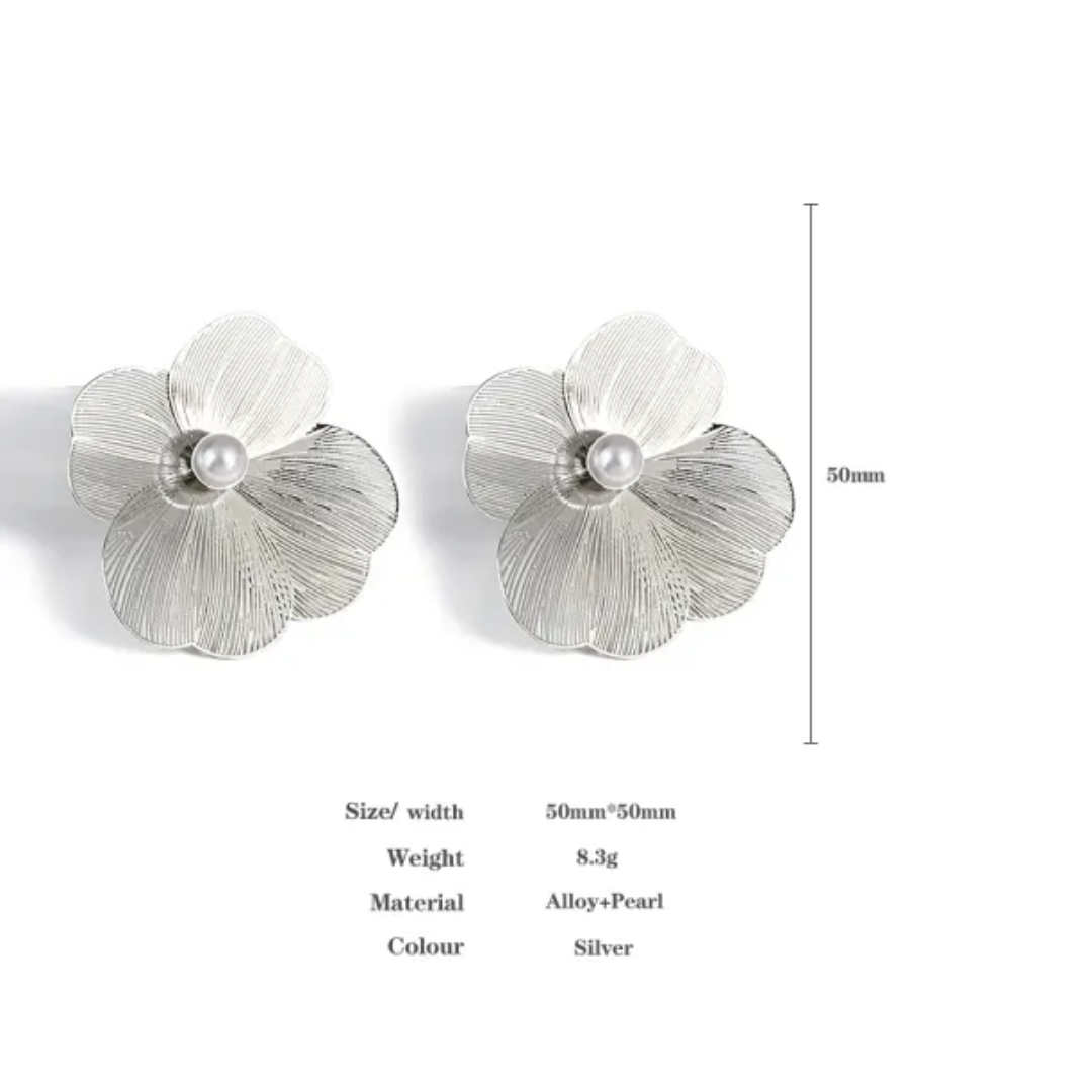 Korean Floral Small Studs Earrings - Image 2