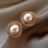 Elegant Pearl Stone Studs