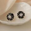 Black Floral Earrings